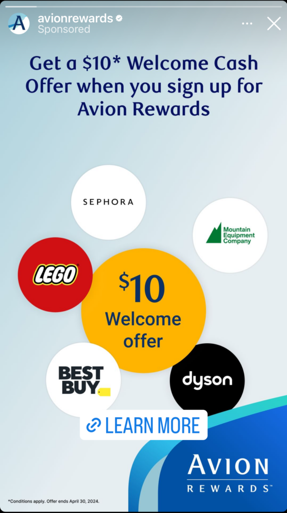 Avion Rewards Intsertitial Ad